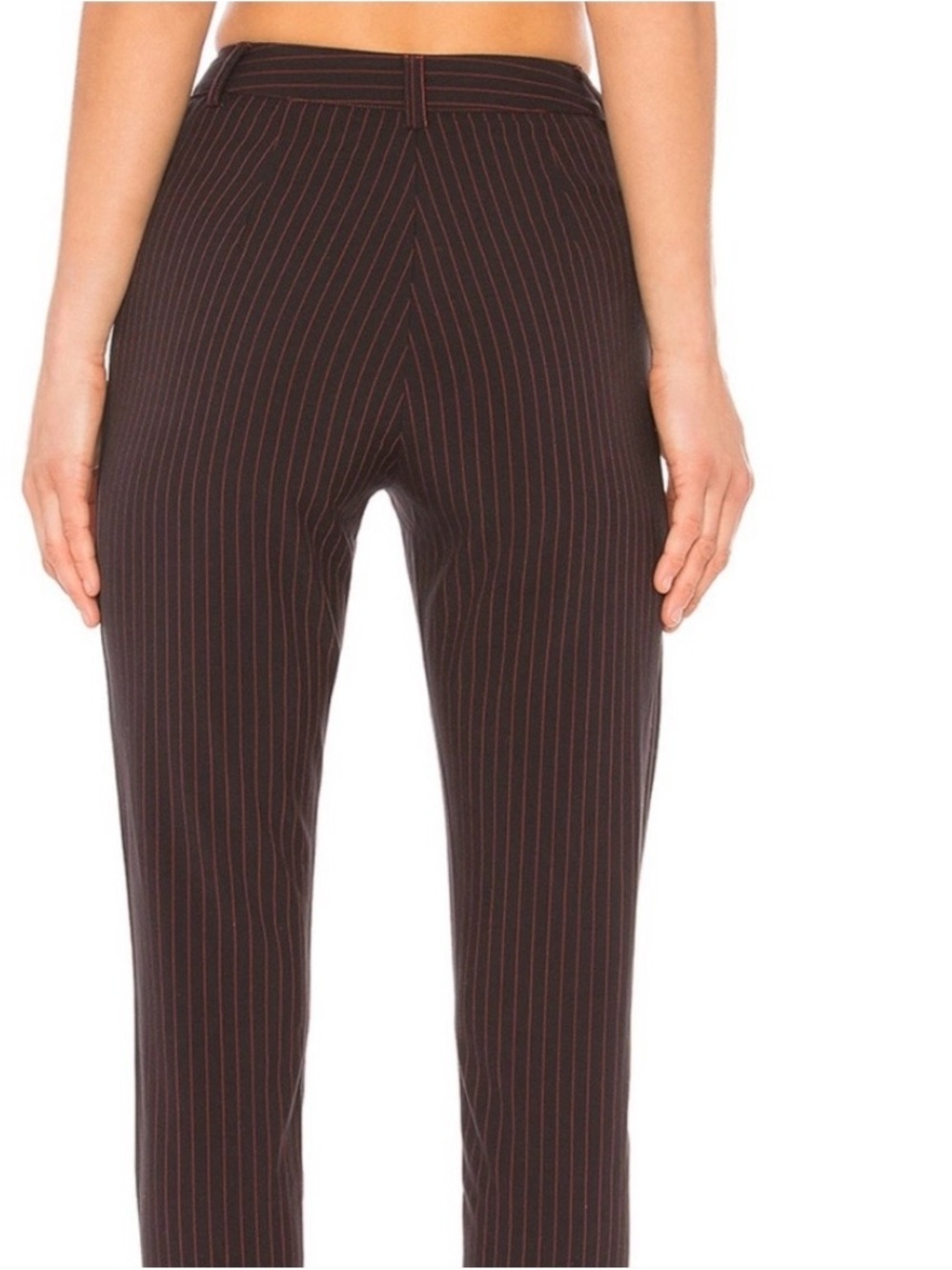 Danielle Guizio Black Pants with Red Pinstripes and Matching Bralette - Picture 4 of 8